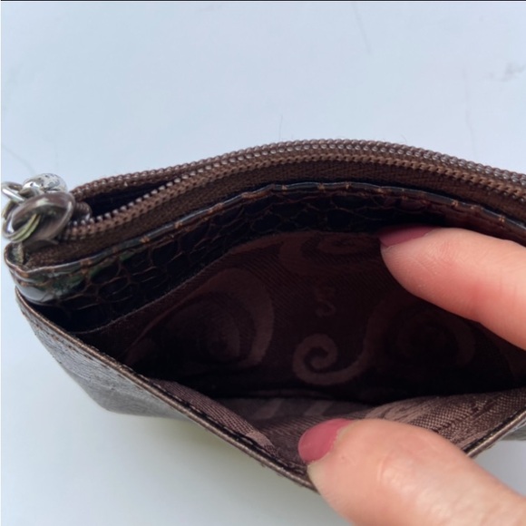 BRIGHTON Soft Leather Brown Coin Purse Pouch & Card Holder Zip Mini - Picture 7 of 12
